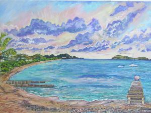 Chenay Bay looking West at Sunset with Grean Cay Island, St. Croix, USVI, St Croix USVI