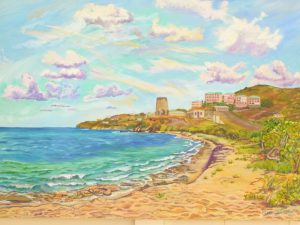 Coakley Bay Beach and Mill (Sundown looking East), St. Croix, USVI